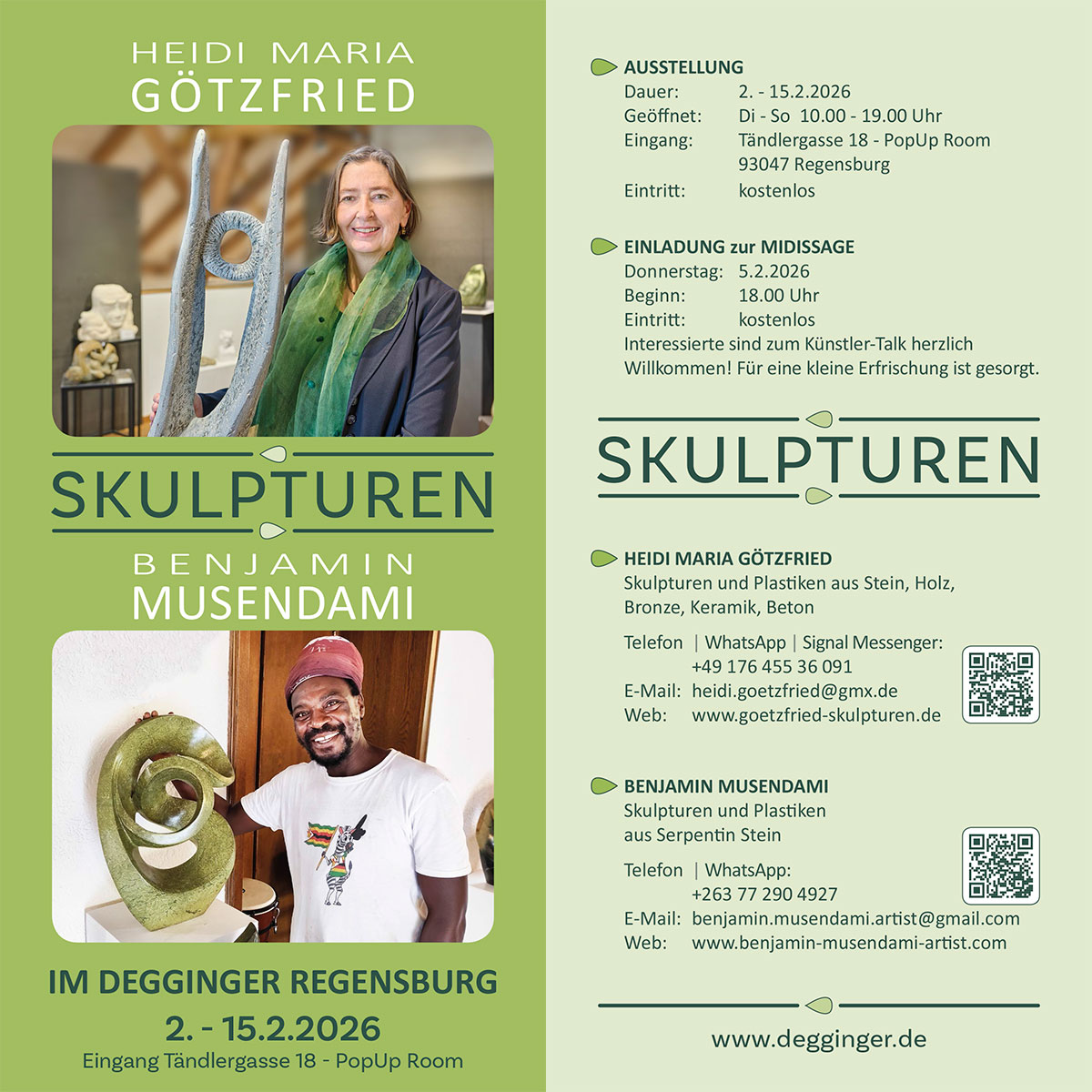 Flyer Ausstellung Degginger